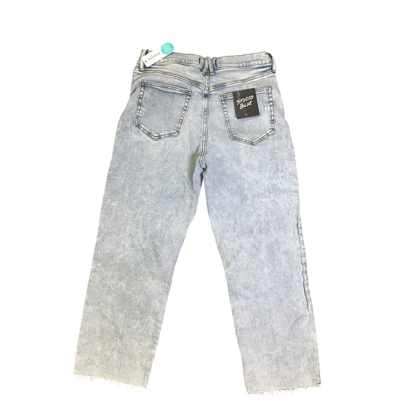 Studio Blue Women's White Peach High Rise Raw Hem Straight Leg Jeans Size 30 - Picture 3 of 9